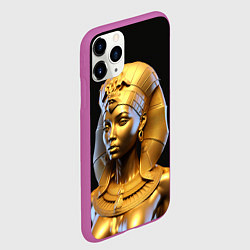 Чехол iPhone 11 Pro матовый Нейросеть - золотая египетская богиня, цвет: 3D-фиолетовый — фото 2