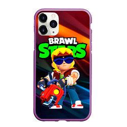 Чехол iPhone 11 Pro матовый Buster Brawl stars, цвет: 3D-фиолетовый