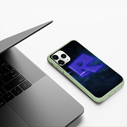 Чехол iPhone 11 Pro матовый Roblox space, цвет: 3D-салатовый — фото 2