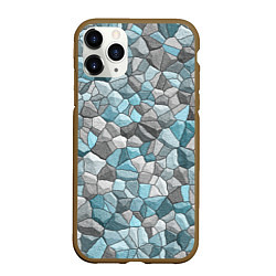 Чехол iPhone 11 Pro матовый Мозаика из цветных камней, цвет: 3D-коричневый