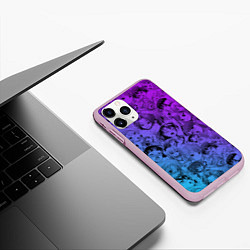 Чехол iPhone 11 Pro матовый Ахегао красивый неон, цвет: 3D-розовый — фото 2
