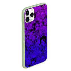 Чехол iPhone 11 Pro матовый Ахегао яркий градиент, цвет: 3D-салатовый — фото 2