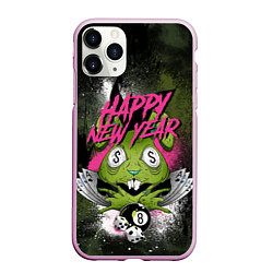 Чехол iPhone 11 Pro матовый Geen rabbit happy new year, цвет: 3D-розовый