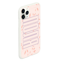 Чехол iPhone 11 Pro матовый Поля по-вертикали с розовым фоном, цвет: 3D-белый — фото 2