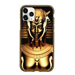 Чехол iPhone 11 Pro матовый Египетская царица - Золотой бюст, цвет: 3D-коричневый