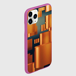 Чехол iPhone 11 Pro матовый Золотые геометрические слитки, цвет: 3D-фиолетовый — фото 2