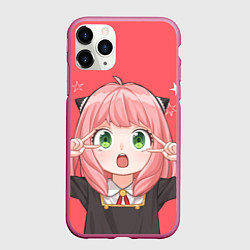 Чехол iPhone 11 Pro матовый Anya Forger - Spy x Family, цвет: 3D-малиновый