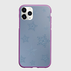 Чехол iPhone 11 Pro матовый Серый снег, цвет: 3D-фиолетовый
