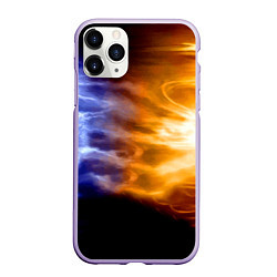 Чехол iPhone 11 Pro матовый Борьба двух стихий - лёд и пламя, цвет: 3D-светло-сиреневый