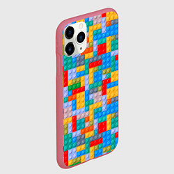 Чехол iPhone 11 Pro матовый Детский конструктор - текстура, цвет: 3D-малиновый — фото 2