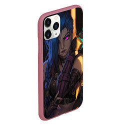 Чехол iPhone 11 Pro матовый Jinx - Powder, цвет: 3D-малиновый — фото 2