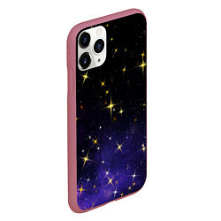 Чехол iPhone 11 Pro матовый Сияющие звёзды вселенной, цвет: 3D-малиновый — фото 2