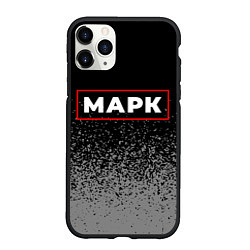 Чехол iPhone 11 Pro матовый Марк - в красной рамке на темном
