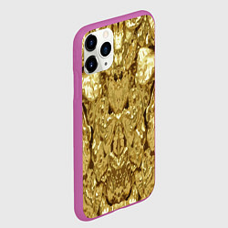 Чехол iPhone 11 Pro матовый Золотая кожа, цвет: 3D-фиолетовый — фото 2