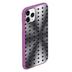 Чехол iPhone 11 Pro матовый Текстура перфорированного металла, цвет: 3D-фиолетовый — фото 2