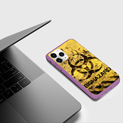 Чехол iPhone 11 Pro матовый Danger biohazard, цвет: 3D-фиолетовый — фото 2