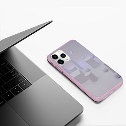 Чехол iPhone 11 Pro матовый Светлые геометрические шары и кубы, цвет: 3D-розовый — фото 2