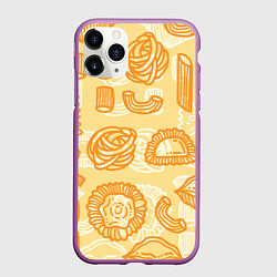 Чехол iPhone 11 Pro матовый Макарошки, цвет: 3D-фиолетовый