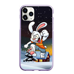 Чехол iPhone 11 Pro матовый Счастливый заяц 2023