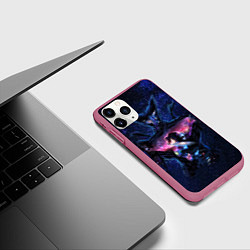 Чехол iPhone 11 Pro матовый One Punch Man Гароу Космос, цвет: 3D-малиновый — фото 2