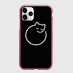 Чехол iPhone 11 Pro матовый Минималистичный круглый кот