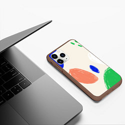 Чехол iPhone 11 Pro матовый Разноцветные пятна, цвет: 3D-коричневый — фото 2