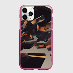 Чехол iPhone 11 Pro матовый Абстрактное множество стеклянных объектов, цвет: 3D-малиновый