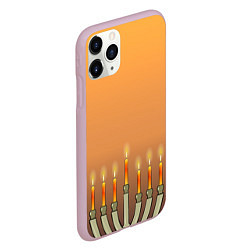 Чехол iPhone 11 Pro матовый Уютная Ханука, цвет: 3D-розовый — фото 2