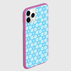 Чехол iPhone 11 Pro матовый Израильский узор для Хануки, цвет: 3D-фиолетовый — фото 2