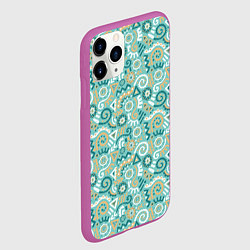 Чехол iPhone 11 Pro матовый Узор этнический гранж, цвет: 3D-фиолетовый — фото 2