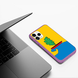 Чехол iPhone 11 Pro матовый Герб Пижанского района, цвет: 3D-фиолетовый — фото 2