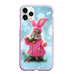 Чехол iPhone 11 Pro матовый Зайка в розовом, цвет: 3D-розовый