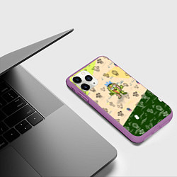 Чехол iPhone 11 Pro матовый Кактус и кактусы, цвет: 3D-фиолетовый — фото 2