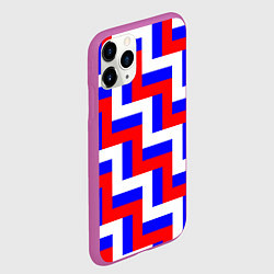 Чехол iPhone 11 Pro матовый Плетение триколор, цвет: 3D-фиолетовый — фото 2