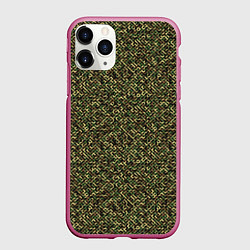 Чехол iPhone 11 Pro матовый Милитари трубка, цвет: 3D-малиновый