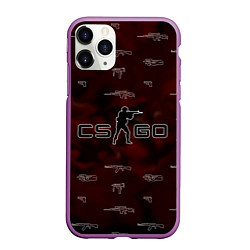 Чехол iPhone 11 Pro матовый CS GO с оружием, цвет: 3D-фиолетовый