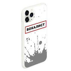 Чехол iPhone 11 Pro матовый Вокалист - в красной рамке на светлом, цвет: 3D-белый — фото 2