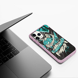 Чехол iPhone 11 Pro матовый Футуристический кот, цвет: 3D-розовый — фото 2