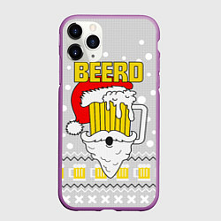 Чехол iPhone 11 Pro матовый Свитер с пивом beerd, цвет: 3D-фиолетовый