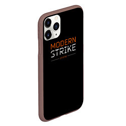 Чехол iPhone 11 Pro матовый Логотип Modern strike online, цвет: 3D-коричневый — фото 2