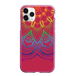 Чехол iPhone 11 Pro матовый Viva magenta mandala, цвет: 3D-малиновый