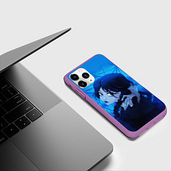 Чехол iPhone 11 Pro матовый Вещь и Уэнсдэй, цвет: 3D-фиолетовый — фото 2