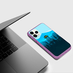 Чехол iPhone 11 Pro матовый Firewatch вечер, цвет: 3D-фиолетовый — фото 2