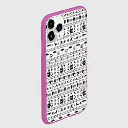 Чехол iPhone 11 Pro матовый Black pattern Wednesday Addams, цвет: 3D-фиолетовый — фото 2