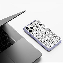 Чехол iPhone 11 Pro матовый Black pattern Wednesday Addams, цвет: 3D-светло-сиреневый — фото 2