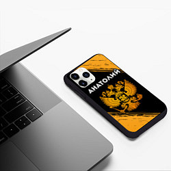 Чехол iPhone 11 Pro матовый Анатолий и зологой герб РФ, цвет: 3D-черный — фото 2