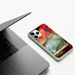 Чехол iPhone 11 Pro матовый Destiny пейзаж джунглей, цвет: 3D-салатовый — фото 2