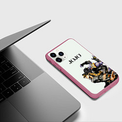Чехол iPhone 11 Pro матовый Стенд Джотаро Куджо Star Platinum, цвет: 3D-малиновый — фото 2
