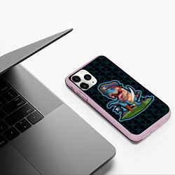 Чехол iPhone 11 Pro матовый Пиратозавр, цвет: 3D-розовый — фото 2
