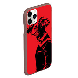 Чехол iPhone 11 Pro матовый Дэнджи в образе бензопилы, цвет: 3D-коричневый — фото 2